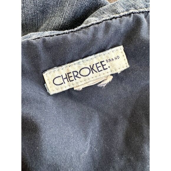Vintage Y2k Cherokee Dark Wash Blue Denim Jean Blazer Suit Jacket size Small - Picture 3 of 8